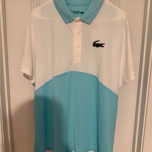 Lacoste White and Blue Polo with Miami Open Logo